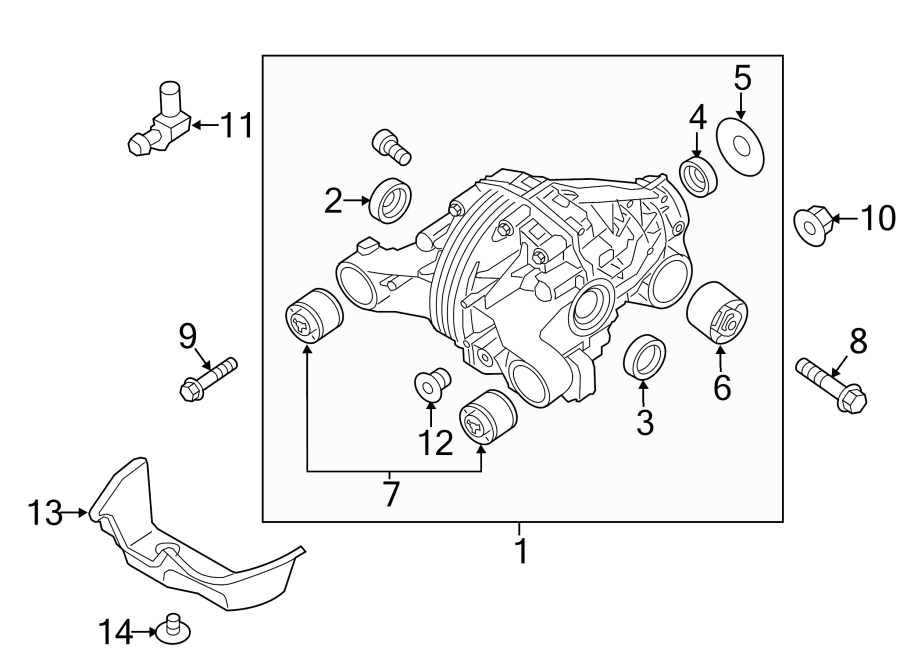 Diagram REAR SUSPENSION. AXLE & DIFFERENTIAL. for your 2014 Porsche Cayenne   