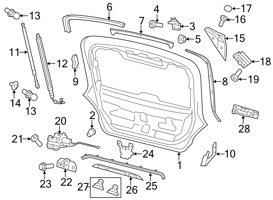 Diagram LIFT GATE. GATE & HARDWARE. for your 2011 Porsche Boxster   