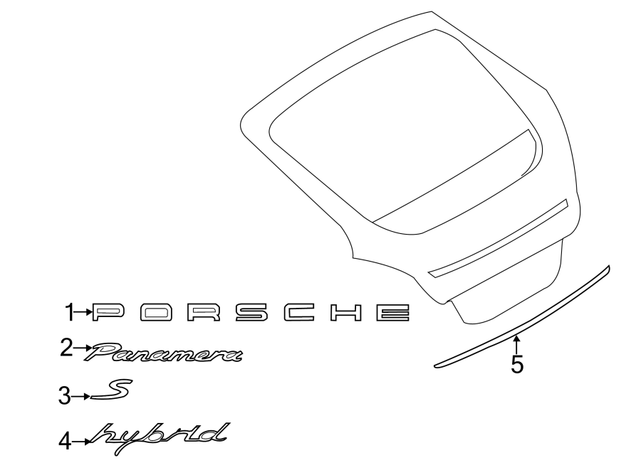 Diagram LIFT GATE. EXTERIOR TRIM. for your 2010 Porsche Cayenne  GTS Sport Utility 