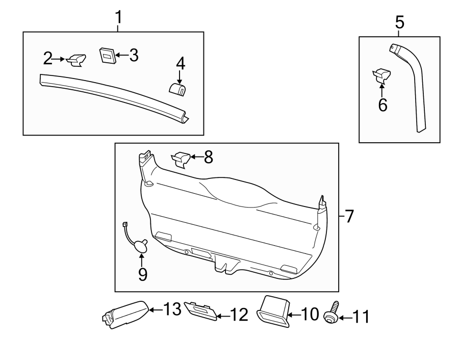 Diagram LIFT GATE. INTERIOR TRIM. for your 2006 Porsche Cayenne 3.2L V6 A/T Base Sport Utility 