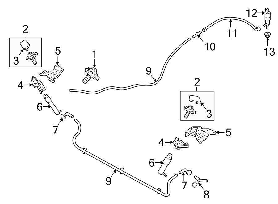 Diagram FRONT LAMPS. WASHER COMPONENTS. for your 2011 Porsche Cayenne  S Hybrid Sport Utility 