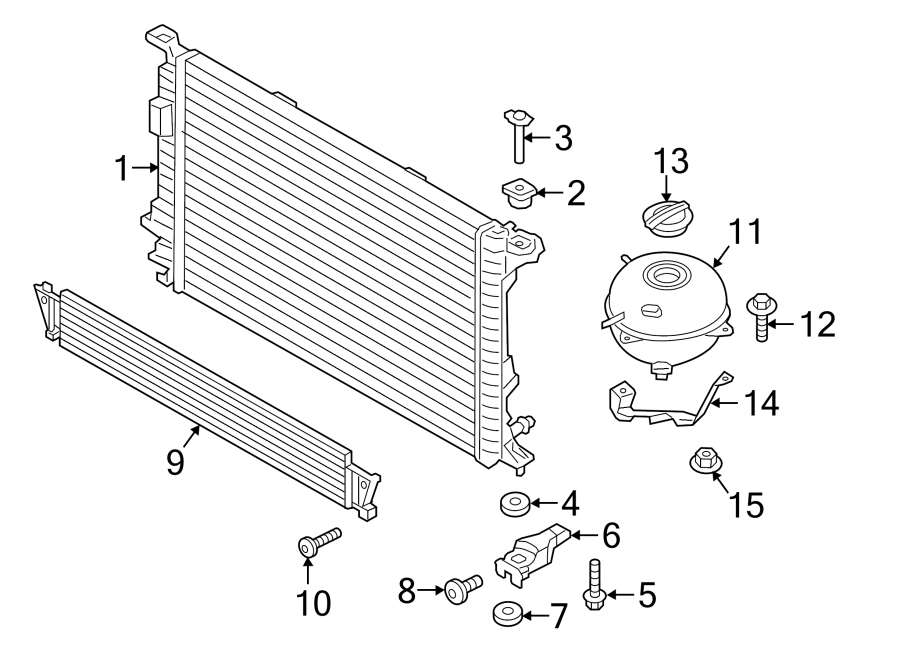 Diagram RADIATOR & COMPONENTS. for your 2018 Porsche Cayenne   