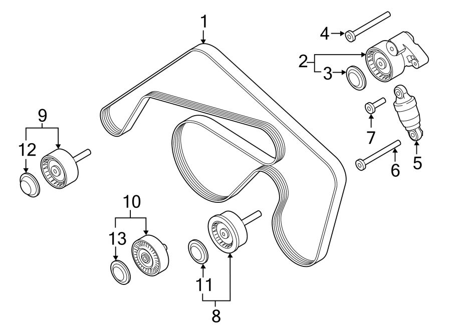 Diagram BELTS & PULLEYS. for your Porsche Macan  