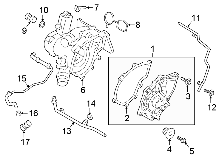 Diagram Water pump. for your 2016 Porsche Cayenne   