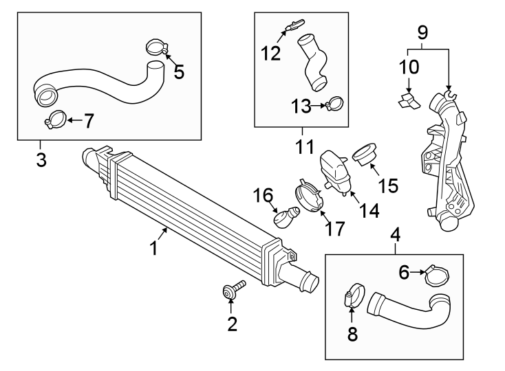 Diagram INTERCOOLER. for your 2013 Porsche Cayenne  Diesel Sport Utility 