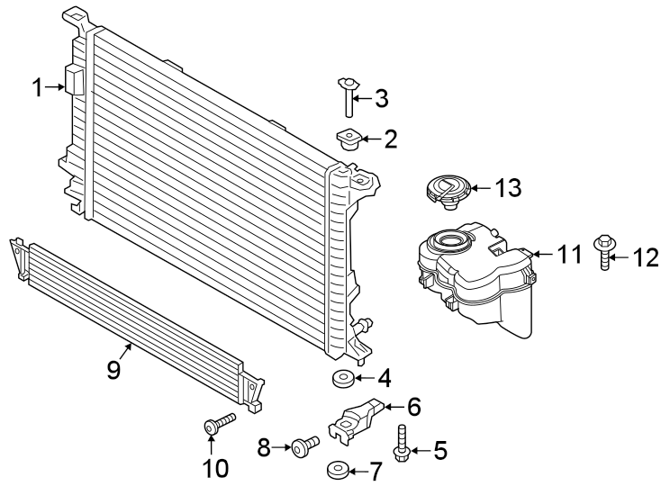 Diagram Radiator & components. for your Porsche Cayenne  