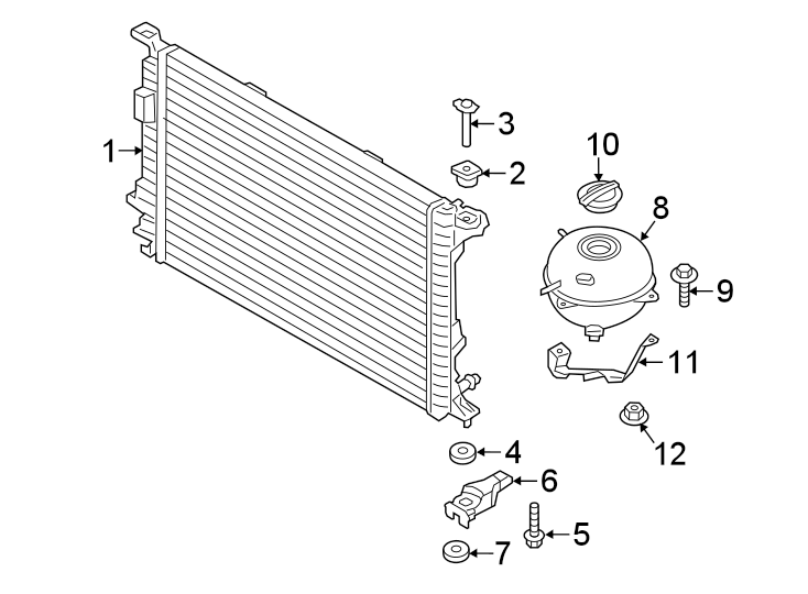 Diagram RADIATOR & COMPONENTS. for your 2008 Porsche Cayenne   