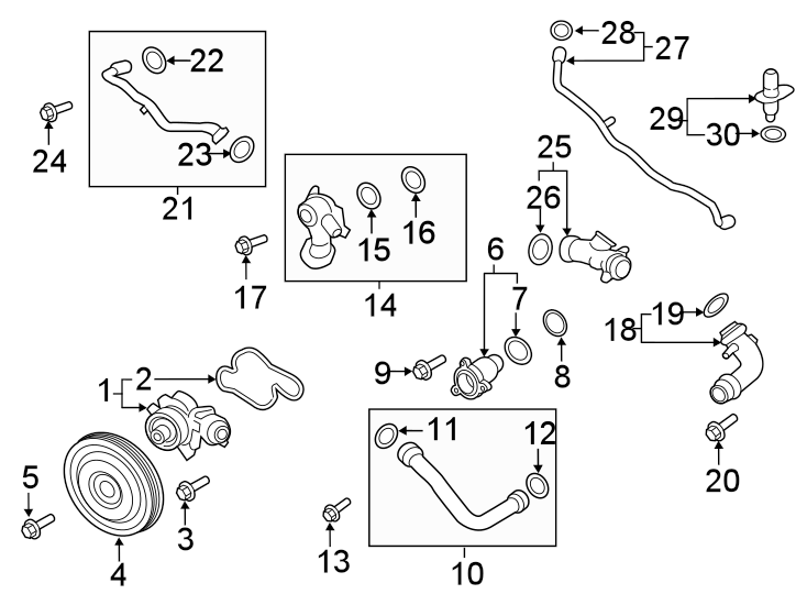 Diagram Water pump. for your 2003 Porsche Cayenne   