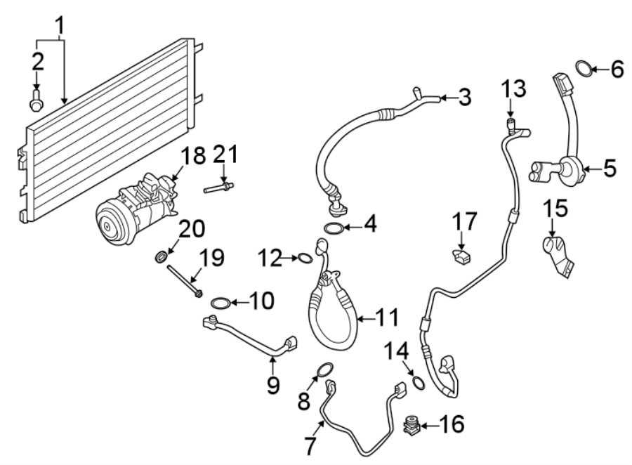 Diagram AIR CONDITIONER & HEATER. COMPRESSOR & LINES. CONDENSER. for your 2005 Porsche Cayenne  Turbo Sport Utility 