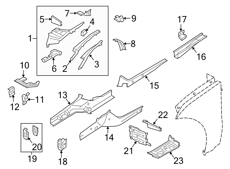 FENDER. STRUCTURAL COMPONENTS & RAILS.