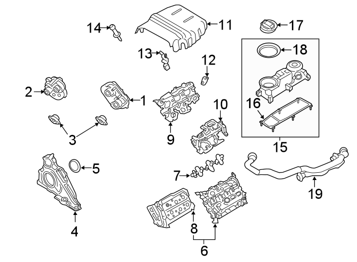 Diagram ENGINE / TRANSAXLE. VALVE & TIMING COVERS. for your 2013 Porsche Cayenne  S Hybrid Sport Utility 