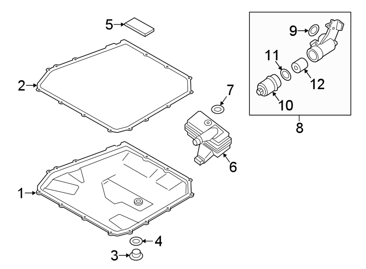 Diagram ENGINE / TRANSAXLE. TRANSAXLE PARTS. for your 2010 Porsche Cayenne   