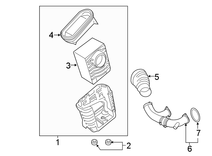 Diagram Engine / transaxle. Air intake. for your 2004 Porsche Cayenne   