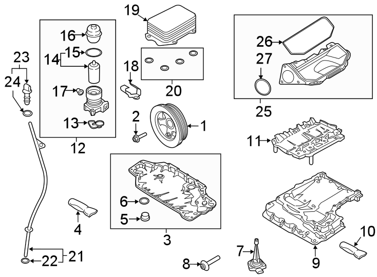 Diagram Engine / transaxle. Engine parts. for your 2017 Porsche Cayenne  GTS Sport Utility 