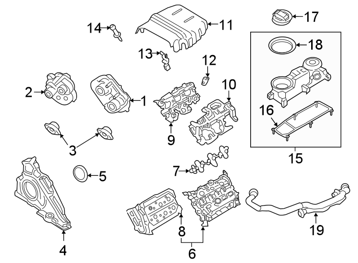 Diagram Engine / transaxle. Valve & timing covers. for your 2013 Porsche Cayenne  S Hybrid Sport Utility 