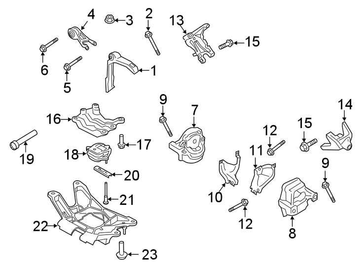 Diagram Engine / transaxle. Engine & TRANS mounting. for your 2015 Porsche Cayenne  GTS Sport Utility 