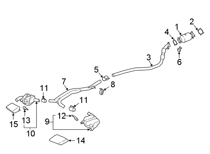 Diagram Exhaust system. Exhaust components. for your 2017 Porsche Cayenne   