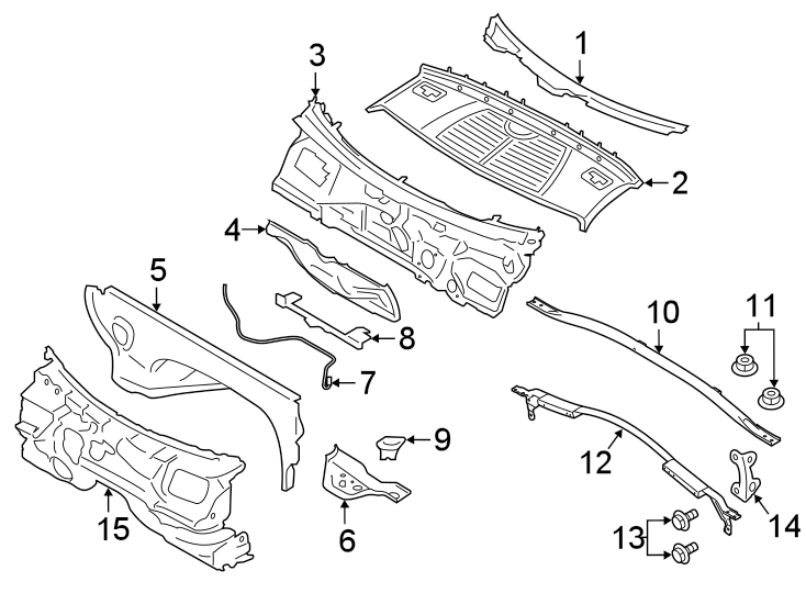 Diagram COWL. for your 2014 Porsche Cayenne   