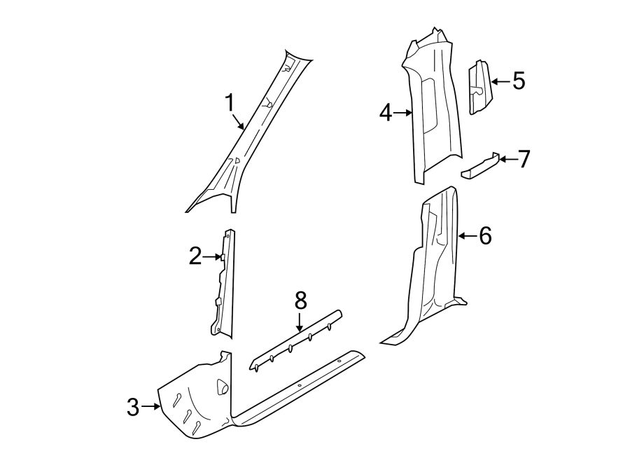 Pillars. Rocker & floor. Interior trim.https://images.simplepart.com/images/parts/motor/fullsize/6960710.png