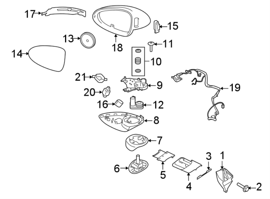Diagram FRONT DOOR. OUTSIDE MIRRORS. for your 2021 Porsche Panamera   