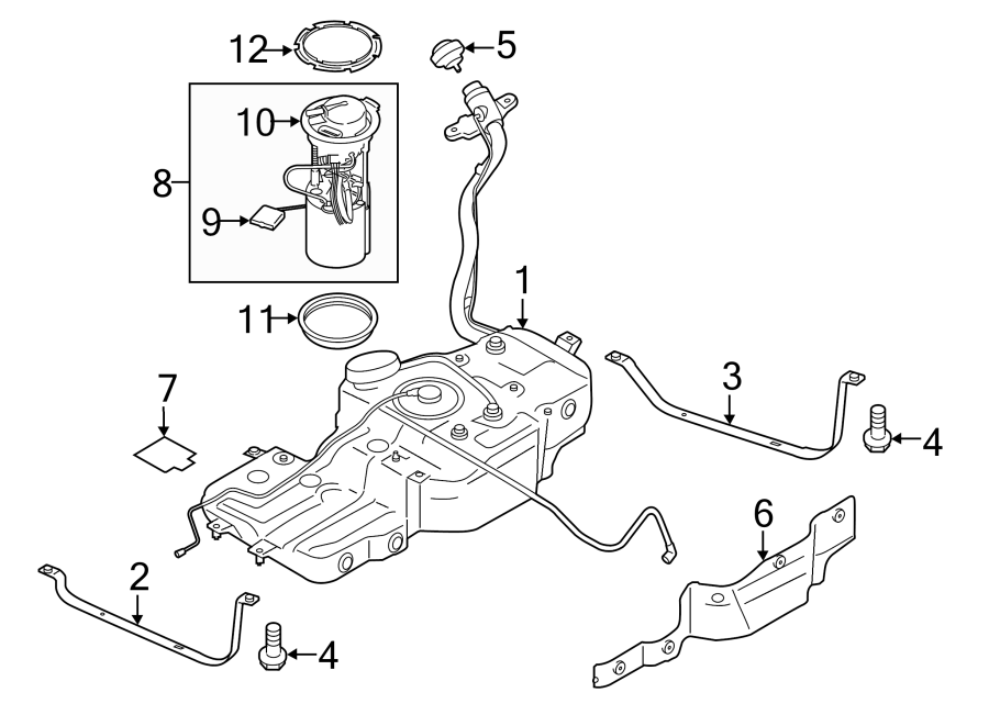 Diagram FUEL SYSTEM COMPONENTS. for your 2009 Porsche Cayenne   