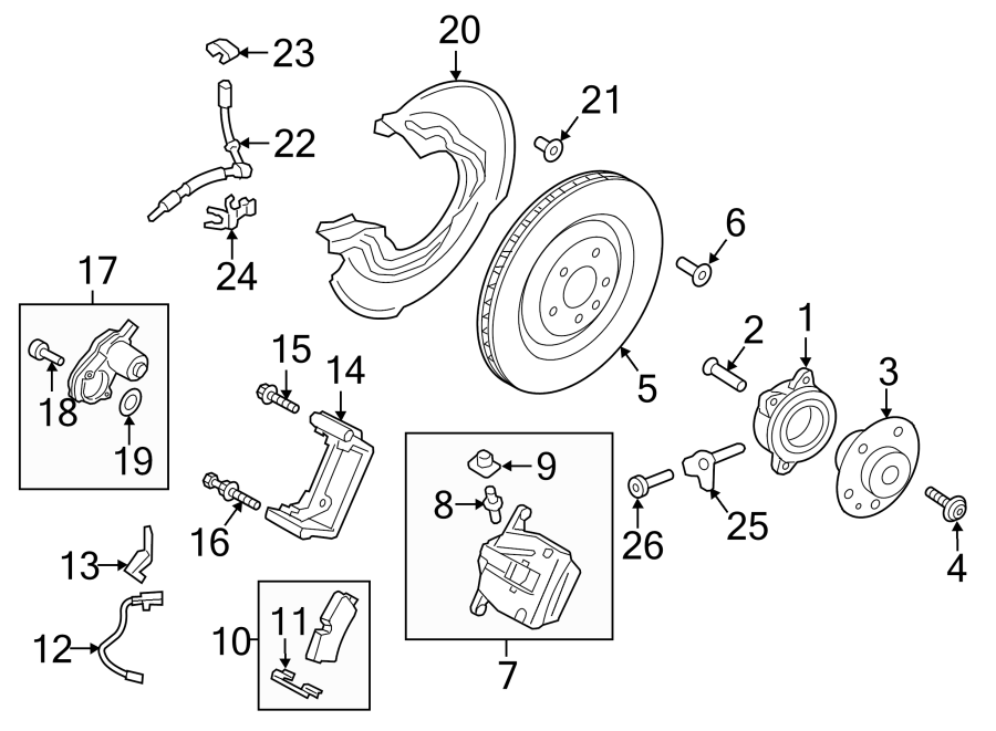 Diagram REAR SUSPENSION. BRAKE COMPONENTS. for your 2014 Porsche Cayenne   