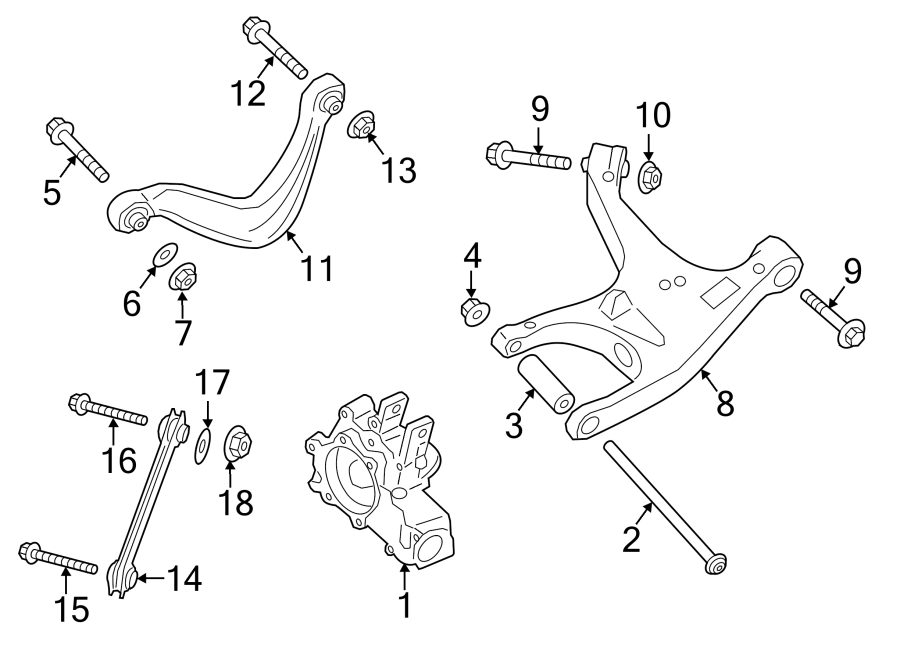 Diagram REAR SUSPENSION. SUSPENSION COMPONENTS. for your 2015 Porsche Cayenne   