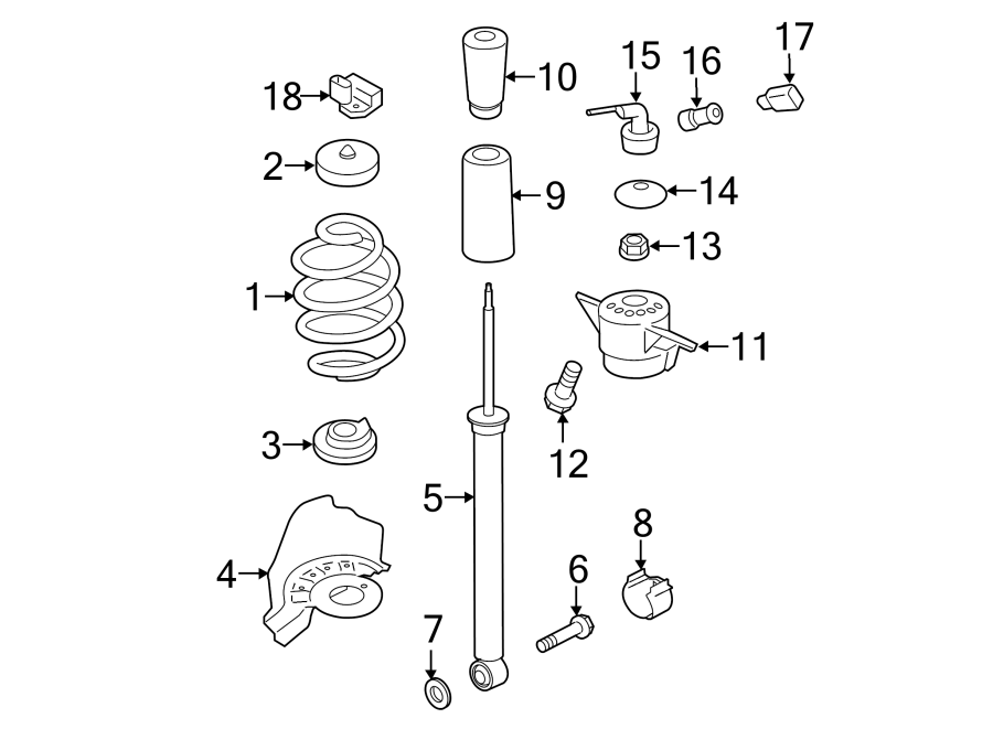 Diagram REAR SUSPENSION. SHOCKS & COMPONENTS. for your 2017 Porsche Cayenne  S E-Hybrid Platinum Edition Sport Utility 