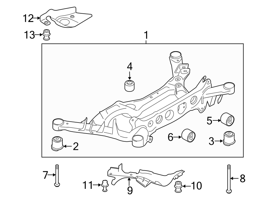 Diagram REAR SUSPENSION. SUSPENSION MOUNTING. for your Porsche Cayenne  