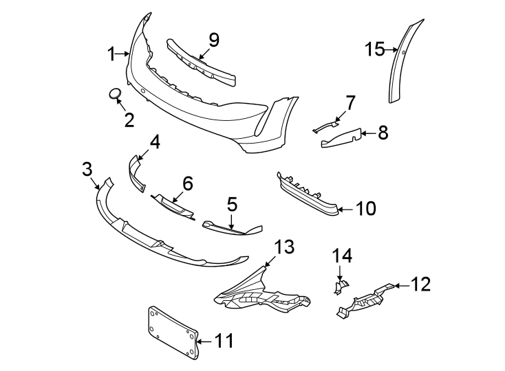 14Front bumper & grille. Bumper & components.https://images.simplepart.com/images/parts/motor/fullsize/6965033.png