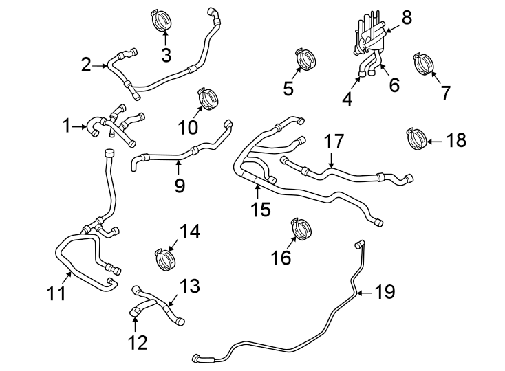 Diagram Hoses & lines. for your 2022 Porsche Cayenne  Turbo S E-Hybrid Sport Utility 