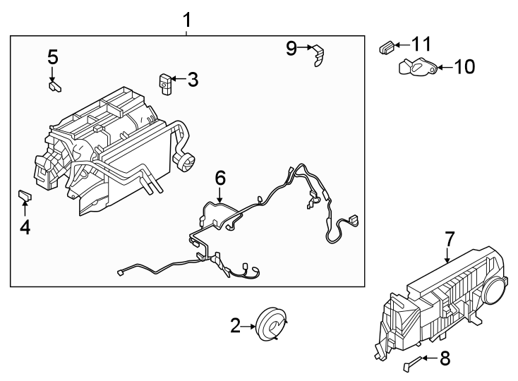 4Air conditioner & heater. Evaporator & heater components.https://images.simplepart.com/images/parts/motor/fullsize/6965150.png