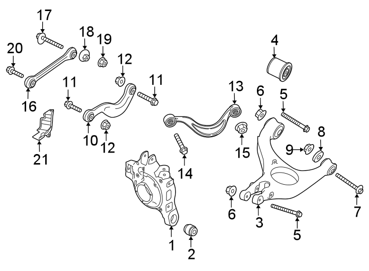 4Rear suspension. Suspension components.https://images.simplepart.com/images/parts/motor/fullsize/6965885.png