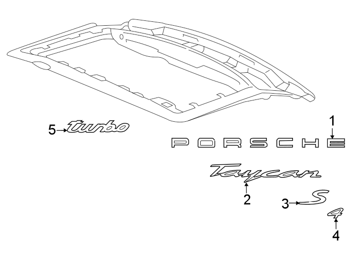 Diagram Trunk lid. Exterior trim. for your 2019 Porsche Cayenne   