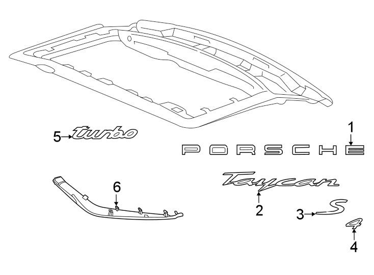 Diagram Lift gate. Exterior trim. for your 2009 Porsche Cayenne   