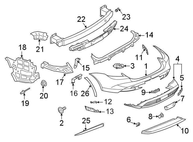 26Rear bumper. Bumper & components.https://images.simplepart.com/images/parts/motor/fullsize/6965994.png