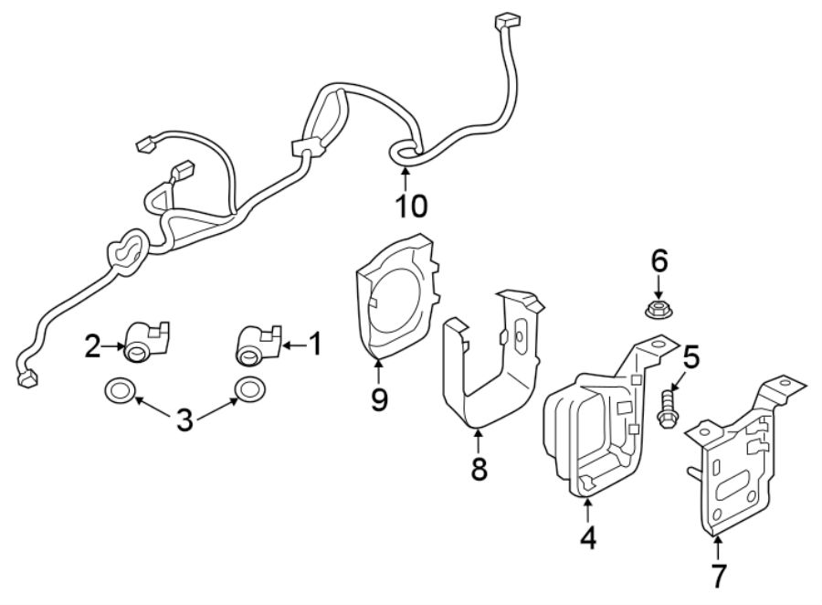 Diagram FRONT BUMPER. ELECTRICAL COMPONENTS. for your 2024 Porsche Cayenne   