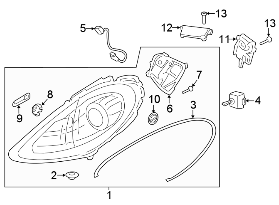 1Front lamps. Headlamp components.https://images.simplepart.com/images/parts/motor/fullsize/6970030.png