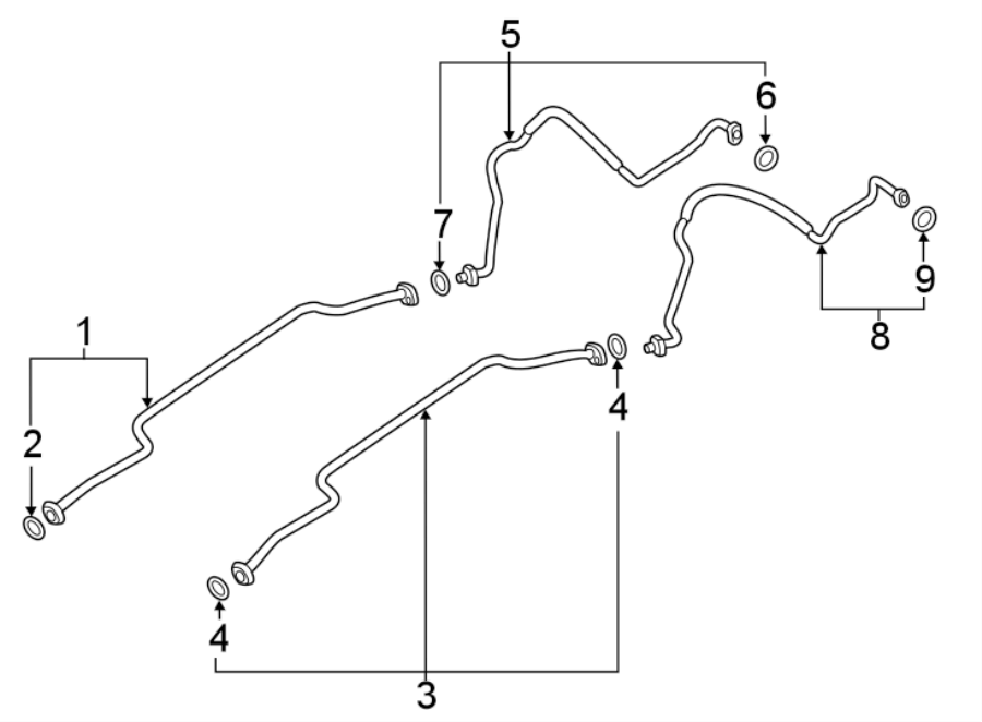 Diagram AIR CONDITIONER & HEATER. REAR AC LINES. for your 2004 Porsche Cayenne  S Sport Utility 