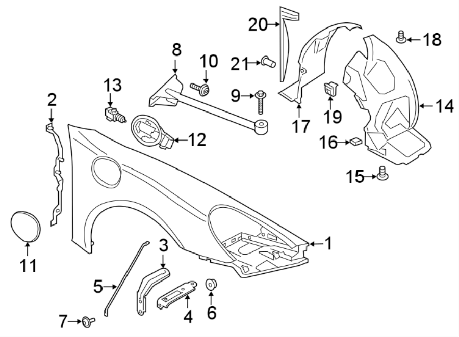 Diagram FENDER & COMPONENTS. for your 2019 Porsche 718 Boxster   