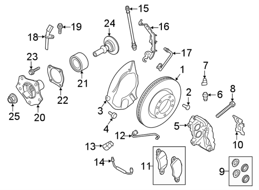 Diagram FRONT SUSPENSION. BRAKE COMPONENTS. for your 2014 Porsche Cayenne  GTS Sport Utility 