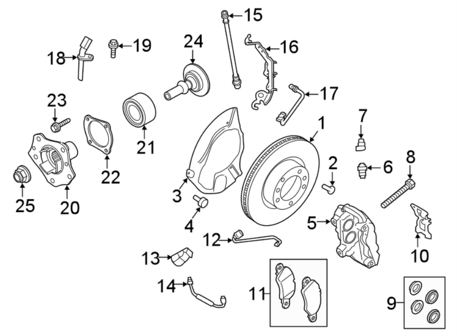 Diagram Front suspension. Brake components. for your 2013 Porsche Cayenne   