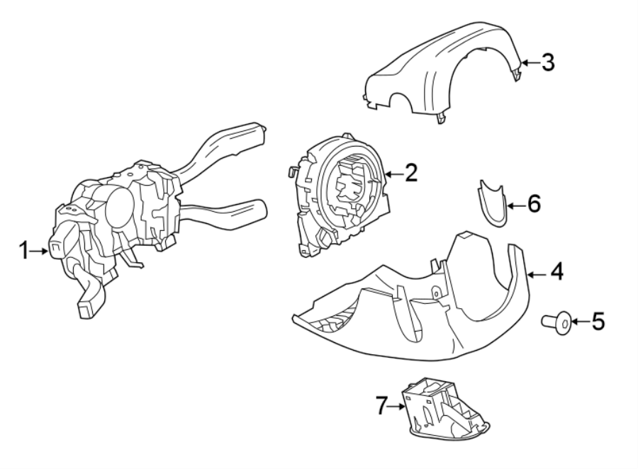 STEERING COLUMN. SHROUD. SWITCHES & LEVERS.