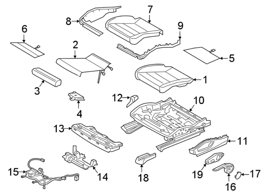 Diagram SEATS & TRACKS. SEAT COMPONENTS. for your Porsche