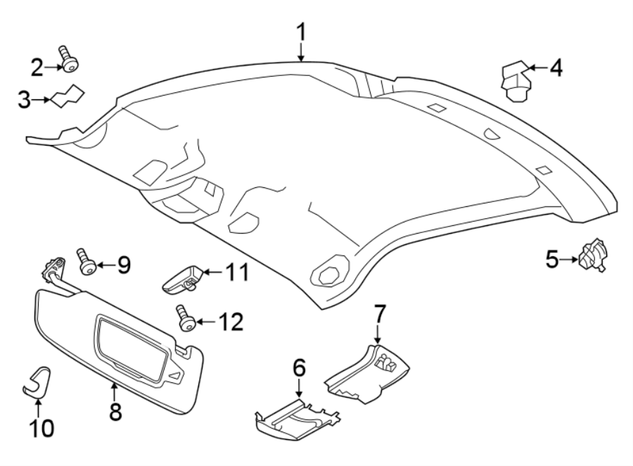 Diagram ROOF. INTERIOR TRIM. for your 2013 Porsche Cayenne  Base Sport Utility 