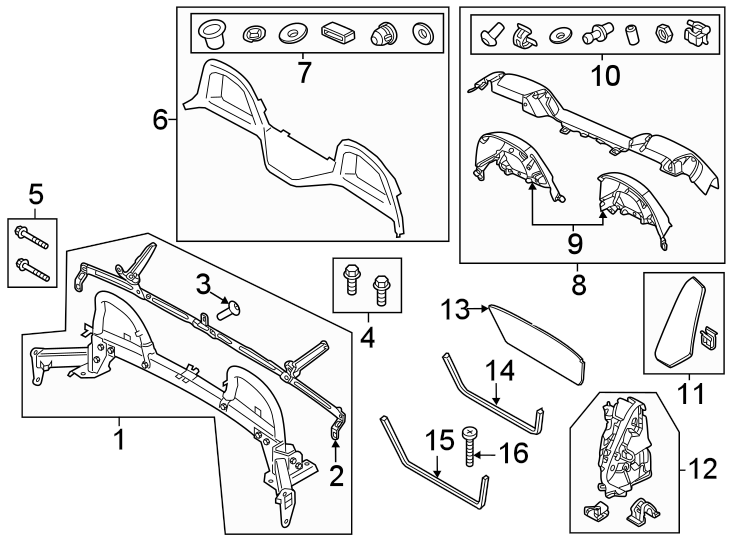 Diagram Pillars. Rocker & floor. Roll bar. for your 2015 Porsche Cayenne  GTS Sport Utility 