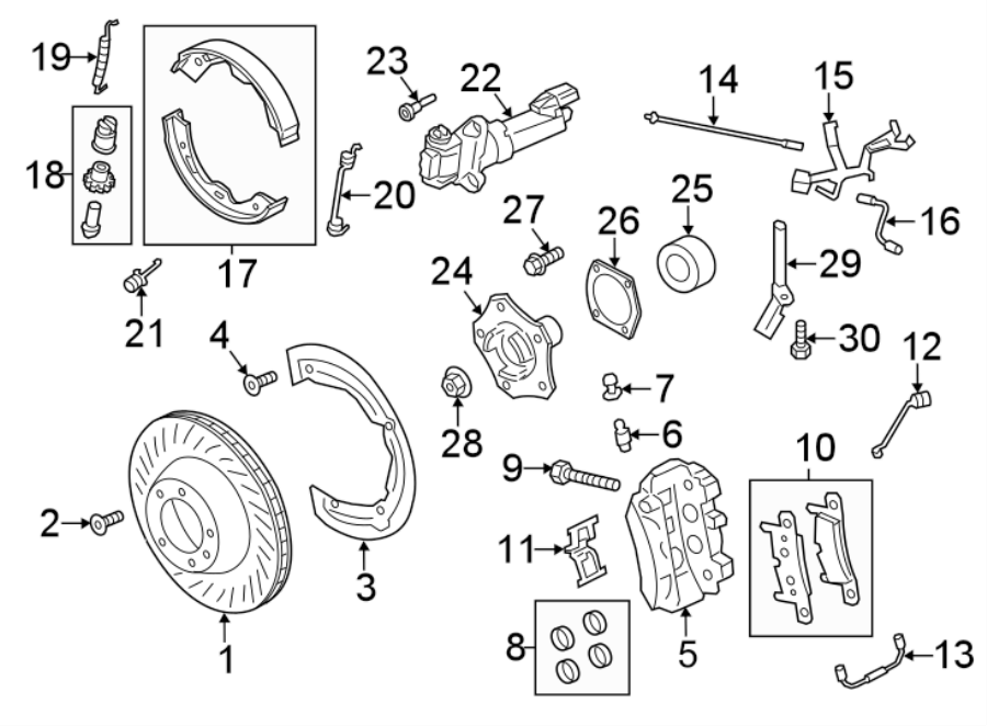 Diagram REAR SUSPENSION. BRAKE COMPONENTS. for your 2014 Porsche Cayenne  S Sport Utility 