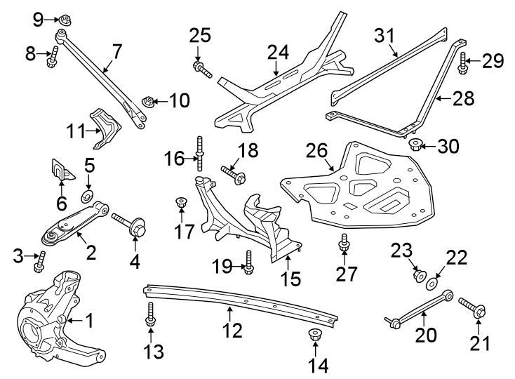 Diagram Rear suspension. Suspension components. for your 2015 Porsche Cayenne   