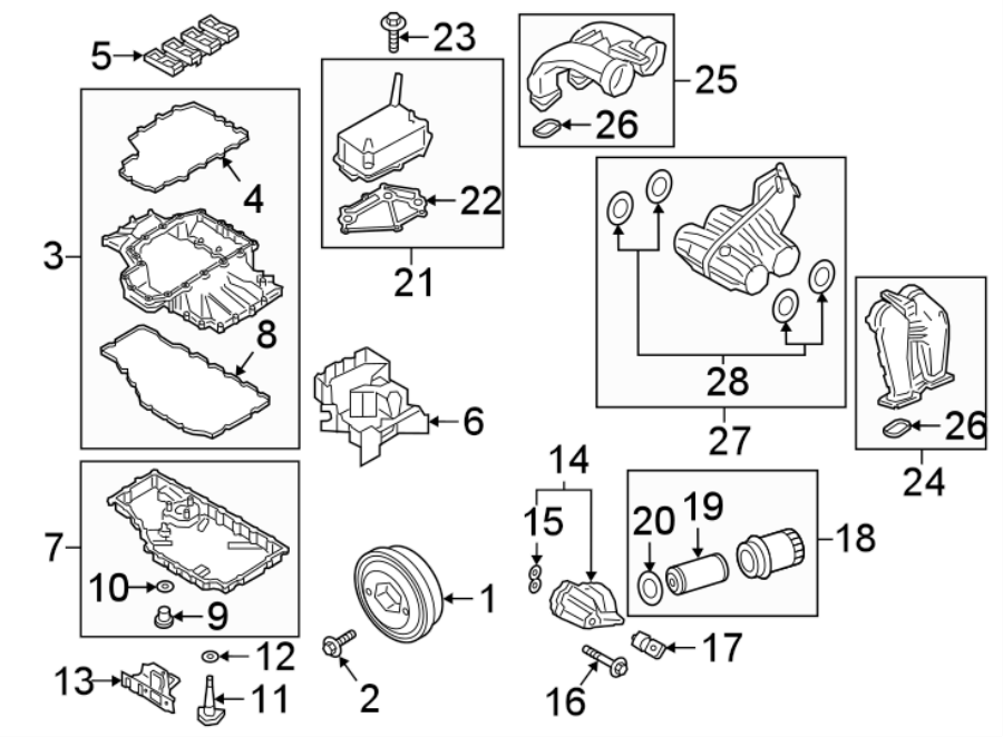 Diagram ENGINE PARTS. for your 2010 Porsche Cayenne  Turbo Sport Utility 