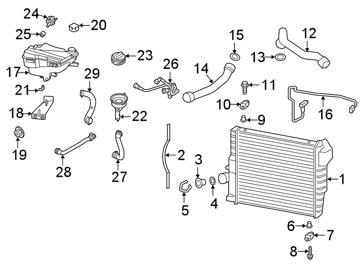 12Radiator & components.https://images.simplepart.com/images/parts/motor/fullsize/6970737.png